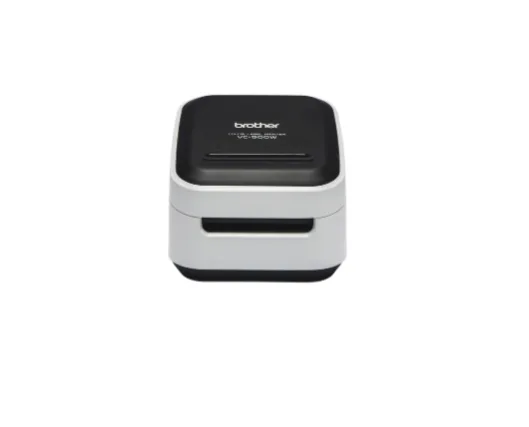 Stampante di etichette a colori Brother VC-500W compatta, vista frontale